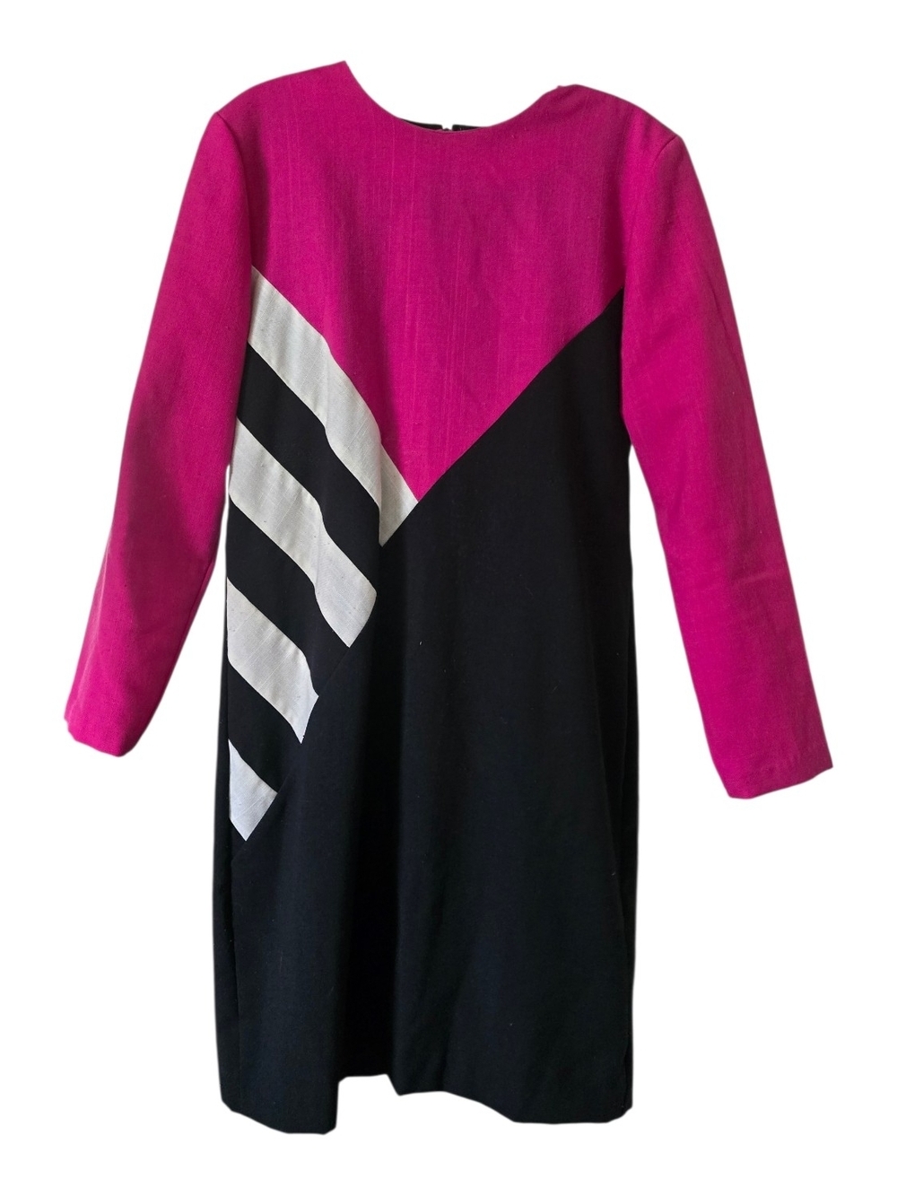Vintage 80s Bedford Fair Geometric Colorblock Shift Dress